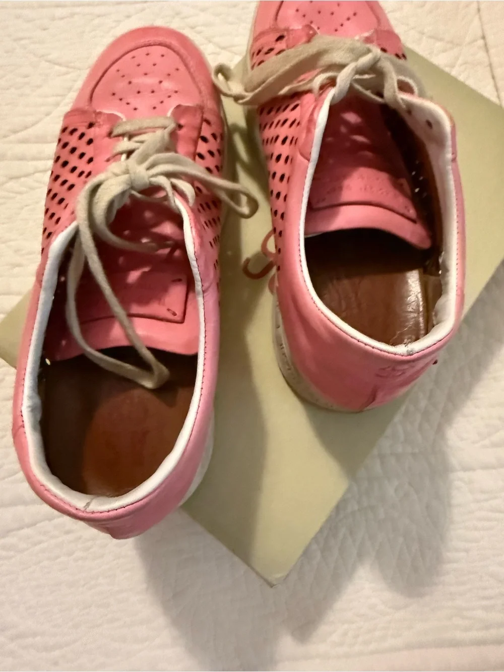A.S. 98 Women's Pink Leather Casual Lace-Up Sneakers size 41